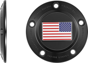 FIGURATI DESIGNS Timing Cover - 5 Hole - American Flag - Reversed - Black FD21R-TC-5H-BLK