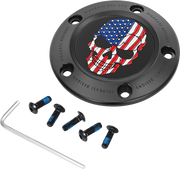FIGURATI DESIGNS Timing Cover - 5 Hole - Skull - Black FD25-TC-5H-BLK