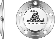 FIGURATI DESIGNS Timing Cover - 5 Hole - Don't Tread on Me - Stainless Steel FD40-TC-5H-SS