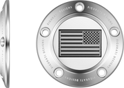 FIGURATI DESIGNS Timing Cover - 5 Hole - American Flag - Contrast Cut - Stainless Steel FD26R-TC-5H-SS