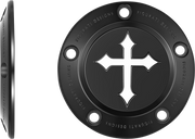 FIGURATI DESIGNS Timing Cover - 5 Hole - Cross - Black FD41-TC-5H-BLK