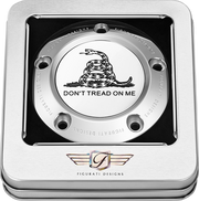 FIGURATI DESIGNS Timing Cover - 5 Hole - Don't Tread on Me - Stainless Steel FD40-TC-5H-SS