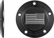 FIGURATI DESIGNS Timing Cover - 5 Hole - American Flag - Contrast Cut - Black FD26R-TC-5H-BLK