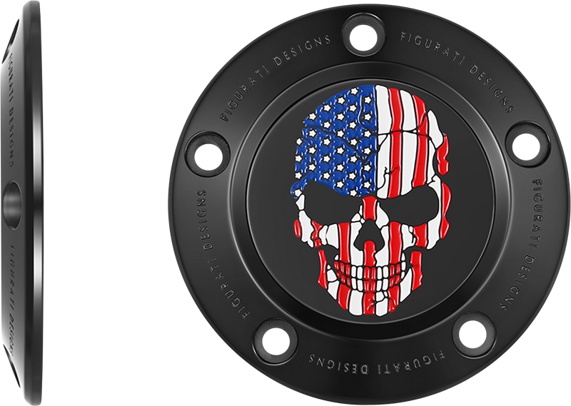 FIGURATI DESIGNS Timing Cover - 5 Hole - Skull - Black FD25-TC-5H-BLK