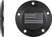 FIGURATI DESIGNS Timing Cover - 5 Hole - Blue Line American Flag - Black FD71-TC-5H-BLK