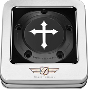 FIGURATI DESIGNS Timing Cover - 5 Hole - Cross - Black FD41-TC-5H-BLK