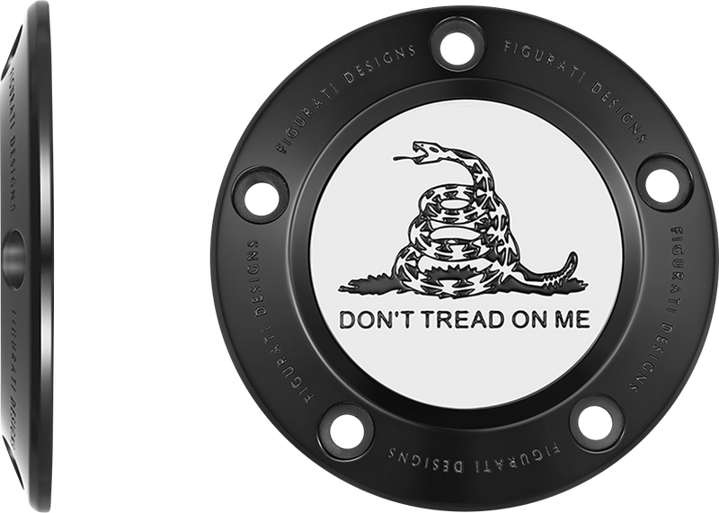 FIGURATI DESIGNS Timing Cover - 5 Hole - Don't Tread on Me - Black FD40-TC-5H-BLK