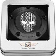 FIGURATI DESIGNS Timing Cover - 5 Hole - Skull - Contrast Cut - Black FD28-TC-5H-BLK