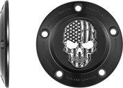 FIGURATI DESIGNS Timing Cover - 5 Hole - Skull - Contrast Cut - Black FD28-TC-5H-BLK