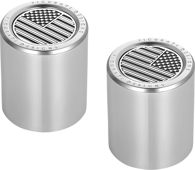 FIGURATI DESIGNS Docking Covers - American Flag - Short - Contrast Cut - Silver FD26-DC-2530-SS