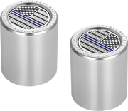 FIGURATI DESIGNS Docking Covers - American Flag - Blue Line - Short - Silver FD70-DC-2530-SS