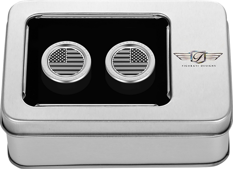 FIGURATI DESIGNS Docking Covers - American Flag - Short - Contrast Cut - Silver FD26-DC-2530-SS