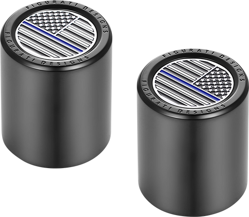 FIGURATI DESIGNS Docking Covers - American Flag - Blue Line - Short - Black FD71-DC-2530-BK