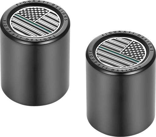 FIGURATI DESIGNS Docking Covers - American Flag - Green Line - Short - Black FD72-DC-2530-BK