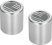 FIGURATI DESIGNS Docking Covers - American Flag - Green Line - Short - Silver FD72-DC-2530-SS