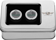 FIGURATI DESIGNS Docking Covers - American Flag - Green Line - Short - Silver FD72-DC-2530-SS