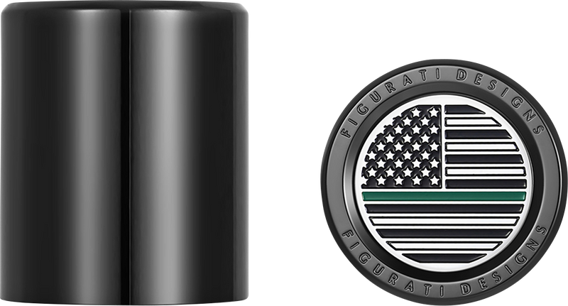 FIGURATI DESIGNS Docking Covers - American Flag - Green Line - Short - Black FD72-DC-2530-BK