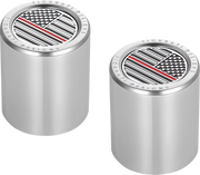 FIGURATI DESIGNS Docking Covers - American Flag - Red Line - Short - Silver FD73-DC-2530-SS