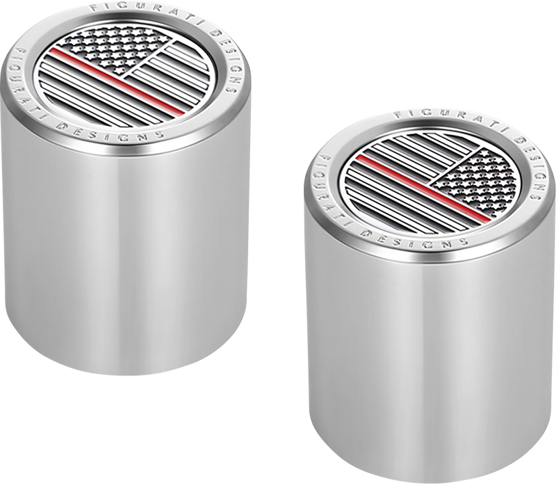 FIGURATI DESIGNS Docking Covers - American Flag - Red Line - Short - Silver FD73-DC-2530-SS