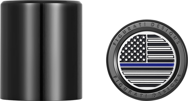 FIGURATI DESIGNS Docking Covers - American Flag - Blue Line - Short - Black FD71-DC-2530-BK