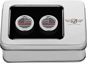 FIGURATI DESIGNS Docking Covers - American Flag - Red Line - Short - Silver FD73-DC-2530-SS