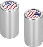 FIGURATI DESIGNS Docking Covers - American Flag - Long - Silver FD20-DC-2545-SS