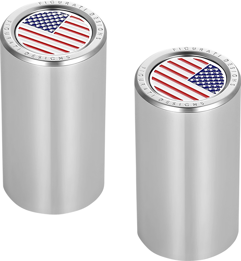 FIGURATI DESIGNS Docking Covers - American Flag - Long - Silver FD20-DC-2545-SS