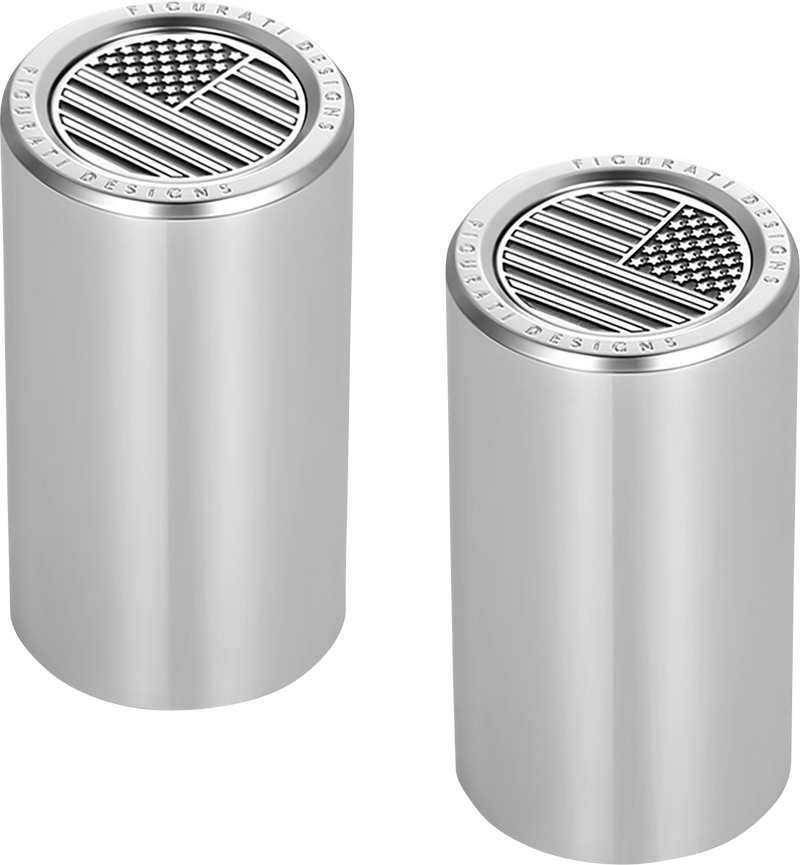 FIGURATI DESIGNS Docking Covers - American Flag - Long - Contrast Cut - Silver FD26-DC-2545-SS