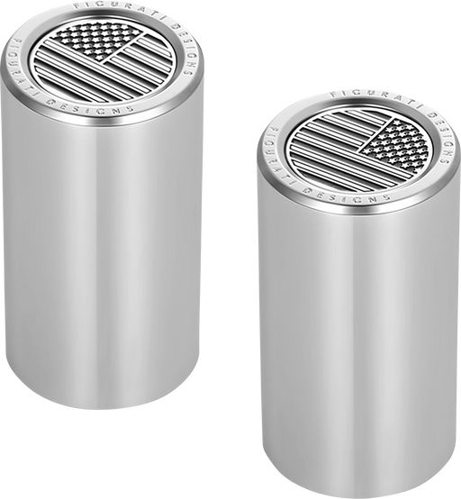 FIGURATI DESIGNS Docking Covers - American Flag - Long - Contrast Cut - Silver FD26-DC-2545-SS