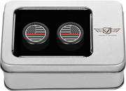 FIGURATI DESIGNS Docking Covers - American Flag - Red Line - Short - Black FD75-DC-2530-BK