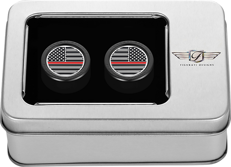 FIGURATI DESIGNS Docking Covers - American Flag - Red Line - Short - Black FD75-DC-2530-BK