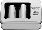 FIGURATI DESIGNS Docking Covers - American Flag - Blue Line - Long - Silver FD70-DC-2545-SS