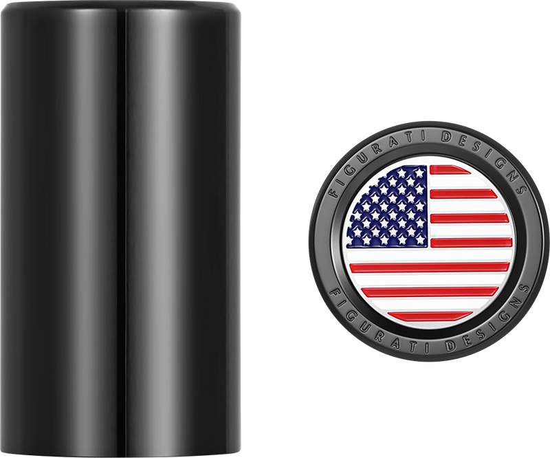 FIGURATI DESIGNS Docking Covers - American Flag - Long - Black FD21-DC-2545-BK