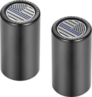 FIGURATI DESIGNS Docking Covers - American Flag - Blue Line - Long - Black FD71-DC-2545-BK