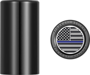 FIGURATI DESIGNS Docking Covers - American Flag - Blue Line - Long - Black FD71-DC-2545-BK
