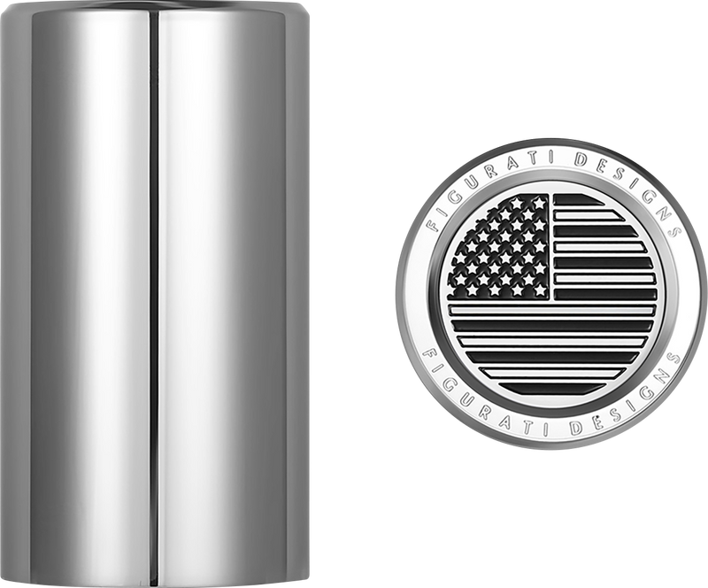 FIGURATI DESIGNS Docking Covers - American Flag - Long - Contrast Cut - Silver FD26-DC-2545-SS