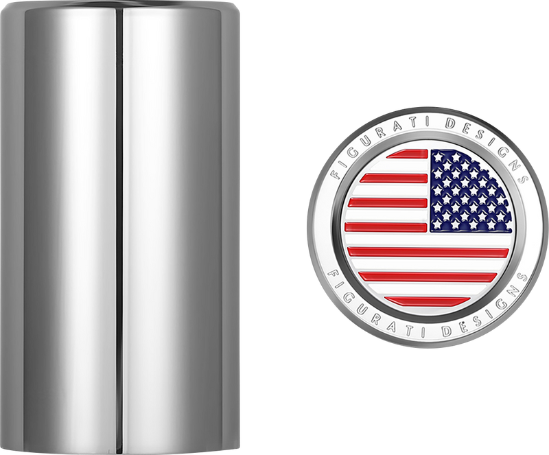 FIGURATI DESIGNS Docking Covers - American Flag - Long - Silver FD20-DC-2545-SS