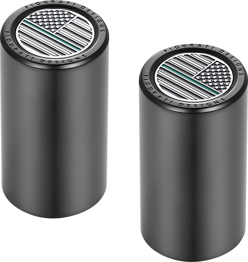 FIGURATI DESIGNS Docking Covers - American Flag - Green Line - Long - Black FD72-DC-2545-BK