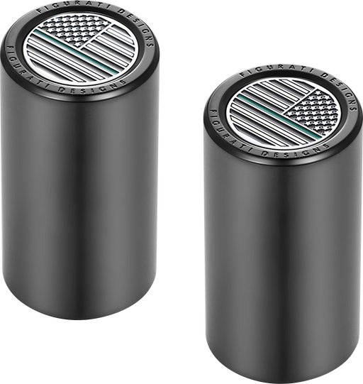 FIGURATI DESIGNS Docking Covers - American Flag - Green Line - Long - Black FD72-DC-2545-BK