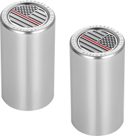 FIGURATI DESIGNS Docking Covers - American Flag - Red Line - Long - Silver FD73-DC-2545-SS