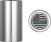 FIGURATI DESIGNS Docking Covers - American Flag - Green Line - Long - Silver FD72-DC-2545-SS