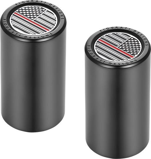 FIGURATI DESIGNS Docking Covers - American Flag - Red Line - Long - Black FD73-DC-2545-BK