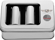 FIGURATI DESIGNS Docking Covers - American Flag - Red Line - Long - Silver FD73-DC-2545-SS