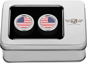 FIGURATI DESIGNS Docking Covers - American Flag - Silver FD20-DC-2730-SS