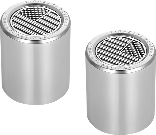 FIGURATI DESIGNS Docking Covers - American Flag - Silver FD26-DC-2730-SS