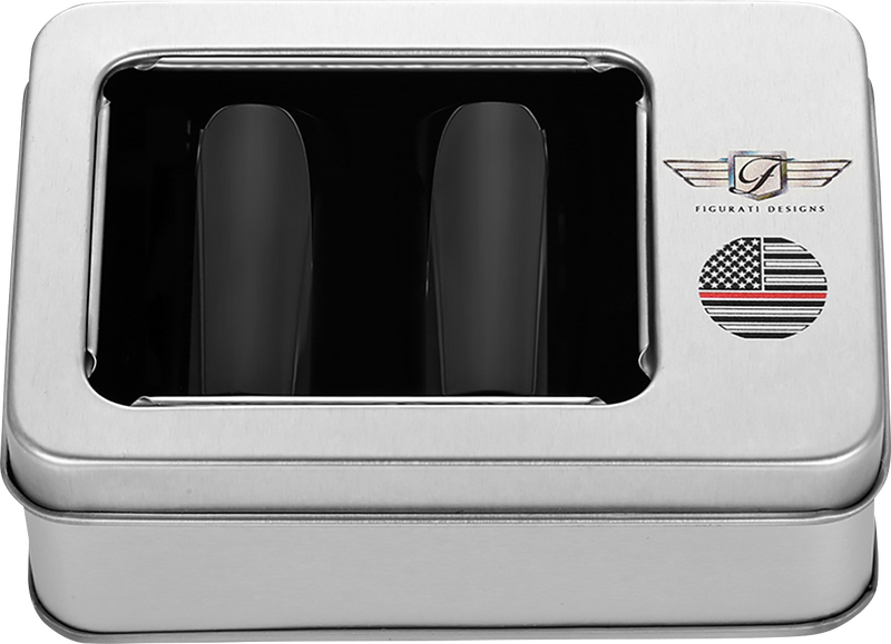 FIGURATI DESIGNS Docking Covers - American Flag - Red Line - Long - Black FD73-DC-2545-BK