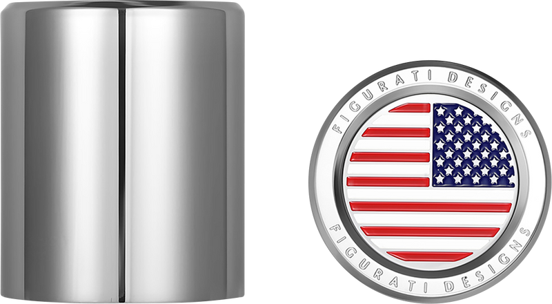 FIGURATI DESIGNS Docking Covers - American Flag - Silver FD20-DC-2730-SS