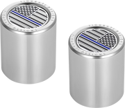 FIGURATI DESIGNS Docking Covers - American Flag - Contrast Cut - Silver FD70-DC-2730-SS