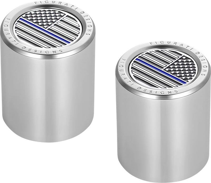 FIGURATI DESIGNS Docking Covers - American Flag - Contrast Cut - Silver FD70-DC-2730-SS