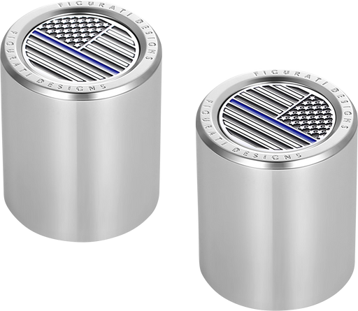 FIGURATI DESIGNS Docking Covers - American Flag - Contrast Cut - Silver FD70-DC-2730-SS